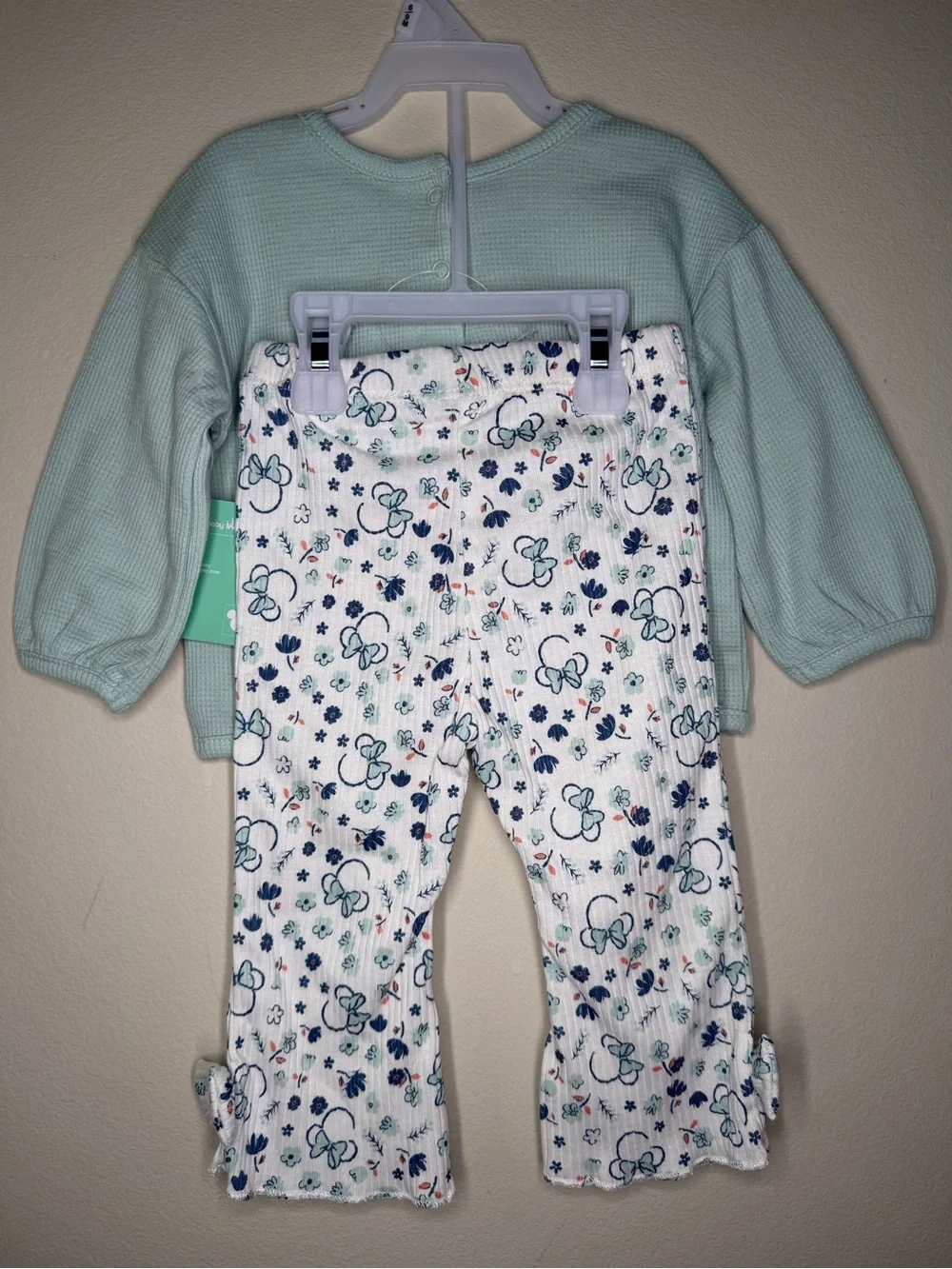 Disney Minnie Mouse Light Mint and White Pajama Set